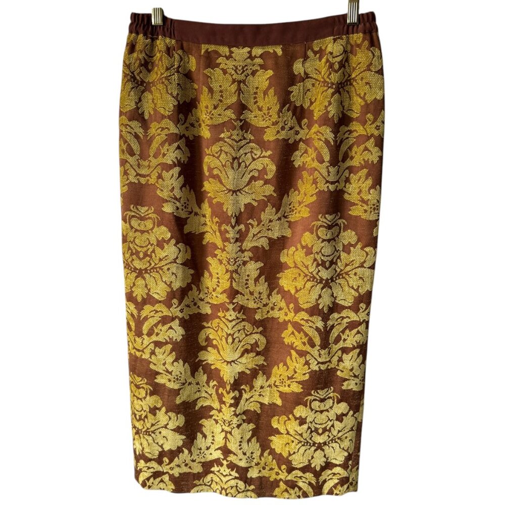 Vintage Donna Vinci Couture Pencil Straight Skirt Tapestry Textured Lined W30"